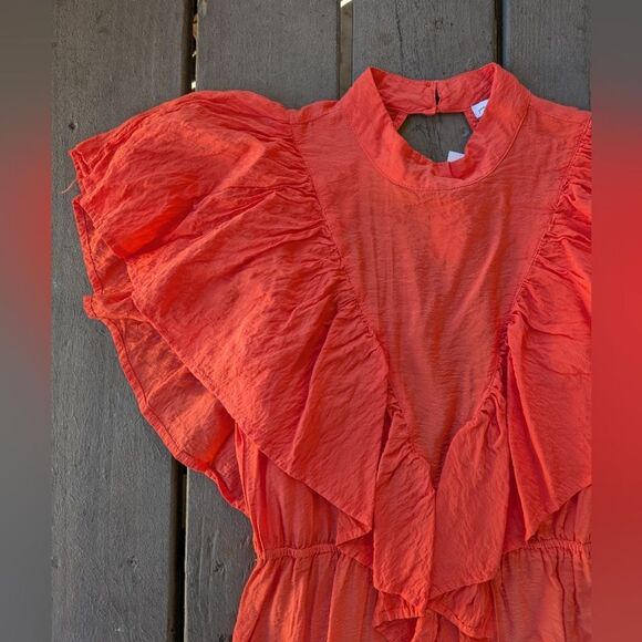 NWT Young Fabulous & Broke Sunset Ombre Cruz Maxi Dress M Open Back Ruffle‎ - Picture 7 of 8